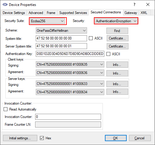 Device settings